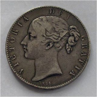 1844 Queen Victoria Silver Crown Star Stops Vf, photo