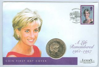 1999 Diana Princess Of Wales Commemorative,  First Day Cover Coin, photo