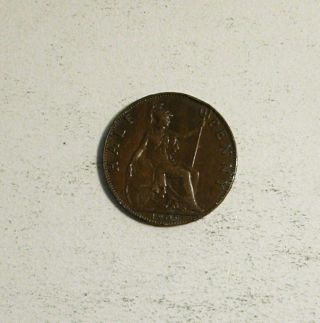 1909 Half Penny Great Britain 1/2 Cent British King Edward Vii English Coin photo