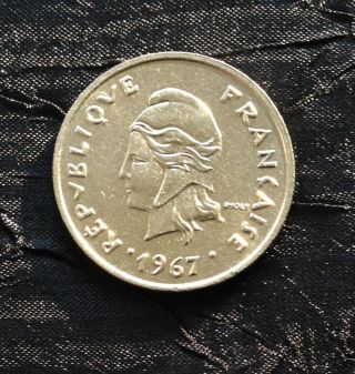 French Polynesia 10 Francs Bu,  1967 photo