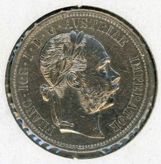 Austria 1875 Silver Florin Emperor Franz Josef photo