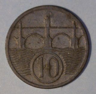 Czech & Moravia 10 Halere 1941 Very Fine / Extremely Fine Zinc Coin photo