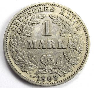 Germany,  Empire 1 Mark,  1903 J Silver Coin photo