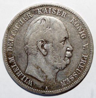 German States Prussia 5 Mark,  1876 0.  9 Silver Very Rare Coin Only 2 Mm Minted photo