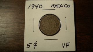1940 Mexico 5 Centavo Coin photo