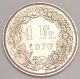 1970 Switzerland Swiss 1 Franc Helvetia W/shield Coin Xf Europe photo 1