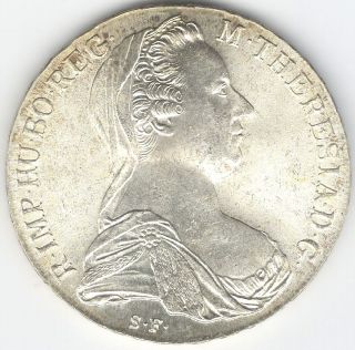 1780 - Sf Austria Silver Maria Theresa Thaler - Brilliant Uncirculated photo