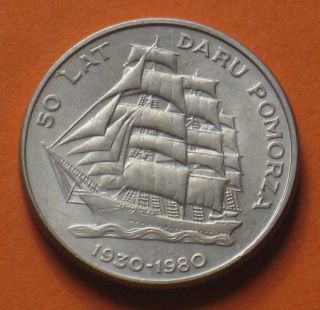 Coin Of Poland - Dar Pomorza Sailboat 1980 photo