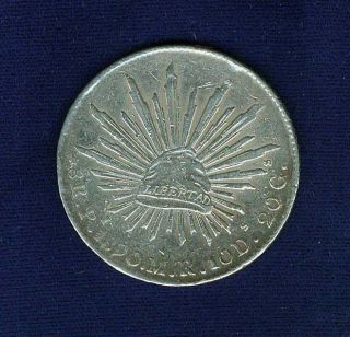 Mexico Republic San Luis Potosi 1890 - Pimr 8 Reales Silver Coin Xf, photo