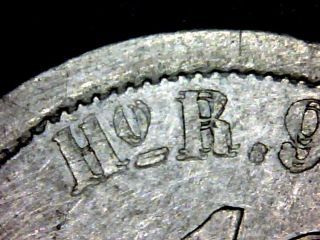 1874 Mexico Hermosillo 10 Centavos Ho R.  - Double Struck - Rare Silver Coin photo