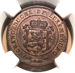 Luxembourg 1855 A 5 Centimes Ngc Ms 63 Rb Make Me An Offer photo