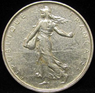 1960 - 1964 5 Francs Silver Coin (random Year) photo