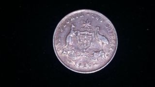 1927 Australian One Florin/two Shilling Silver Coin Exellent photo