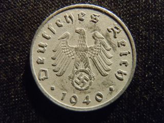 1940 - A - German - Ww2 - 5 - Reichspfennig - Germany - Nazi Coin - Swastika - World - Ab - 2162 - Cent photo