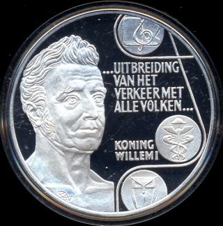 386 - Indalo - Netherlands.  Lovely Silver 25 Ecu 1992.  Willem I.  Proof photo