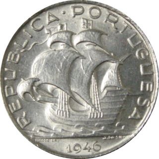 Ek // 2$50 Silver Escudo Portugal 1946 Unc photo