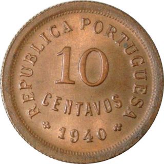 Ek // 10 Centavos Portugal 1940 Unc photo