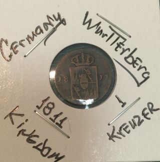 L@@k Germany - Wurtterberg Coin 1811 Kreuzer Kingdom Copper Pretty Rare photo