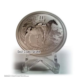 2014 Year Of The Horse 1 Oz.  999 Fine Silver Coin Lunar Series Ii Australia photo