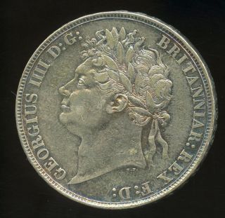 1822 Crown George Iv Silver Coin With Rainbow Toning photo