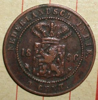 1896 Netherland East Indies One Cent Grade photo
