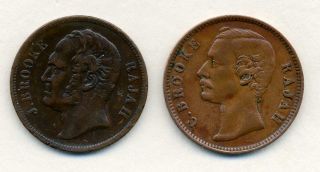 1863 And 1880 Sarawak One Cents. photo