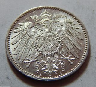 1915 - A Germany 1 Mark Silver Coin -.  1606 Troy Oz Asw - Uncirculated photo