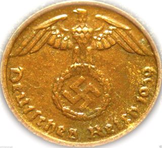 ♡ Germany - German 3rd Reich - German 1939g Reichspfennig Coin Ww 2 photo