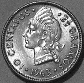 Dominican Republic 1963 10 Centavos - - - Last Silver Issue - - - photo
