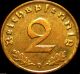 Germany - German 3rd Reich - German 1937d 2 Reichspfennig Coin Ww2 - Rare Coin Germany photo 1