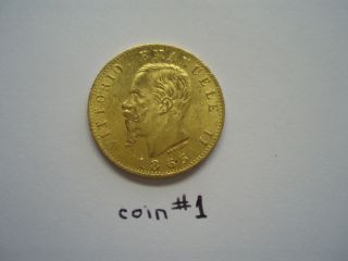 1865 Italian 20 Lire Gold Coin Bu (uncirculated) Vittorio Emanuele Ii - Coin 1 photo