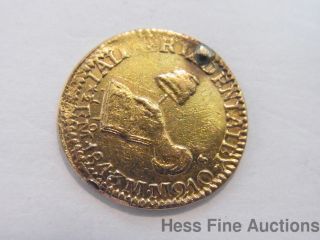 Antique 1800s Half Escudo 1843 Liberty Republic Of Mexico Gold Coin photo