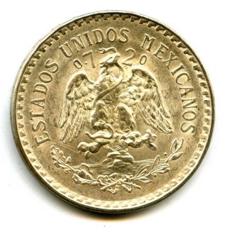 One 1944 Mexico Silver One 1 Peso 32442 photo