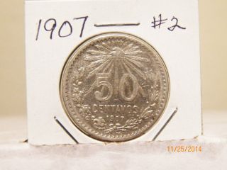1907 Silver Fifty Centavos 2 photo