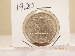 1920 Silver Fifty Centavos photo