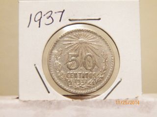 1937 Silver Fifty Centavos photo