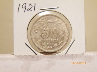 1921 Silver Fifty Centavos photo
