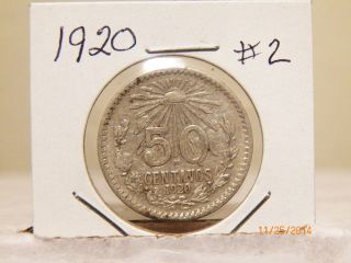 1920 Silver Fifty Centavos 2 photo