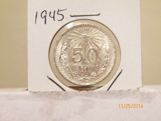 1945 Silver Fifty Centavos photo