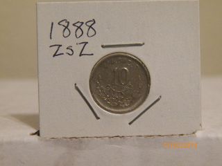1888 Zsz (zacatecas) Silver 10 Centavos photo