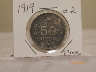 1919 Silver Fifty Centavos 2 photo