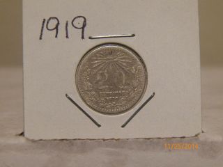 1919 Silver Twenty Centavos photo