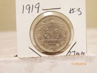 1919 Silver Fifty Centavos 3 photo
