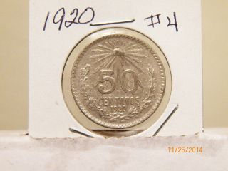 1920 Silver Fifty Centavos 4 photo