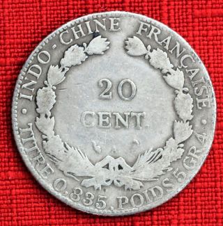 French Indo - China: 1901 20 Cents, .  835 Silver - Quite photo