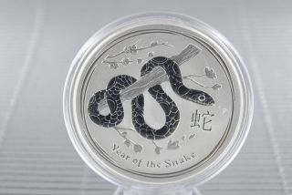 2013 2 Oz Silver Australian Lunar Year Of The Snake Coin photo
