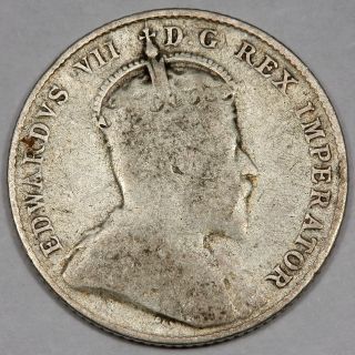 1907 King Edward Vii Canada Silver Ten Cents 10 Cents Coin photo