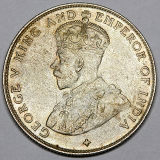 1920 King George V Straits Settlements Silver Fifty Cents 50 Cents Coin photo