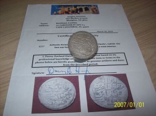 Ancient 42 Mm Diam Silver Ottoman Coin 1187ah Hamib I photo