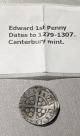 Edward I (1272 - 1307) English Hammered Silver Penny Canterbury Long Cross Coins: Medieval photo 1